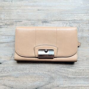 Vintage Coach Kristin Leather Wallet Tan Buttery Soft Leather Turnlock Flap Y2K